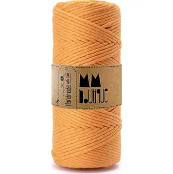 Příze MMboutique bavlněná šňůra na macramé Single twist 3mm 100m Bright orange