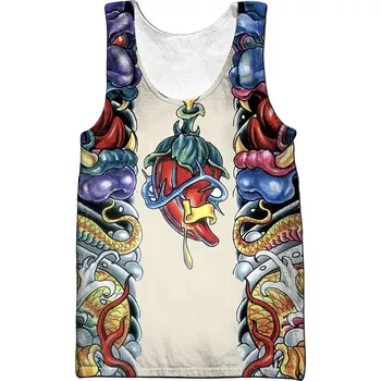 Dámská vesta Letní vesta s potiskem 3D, tílko Samurai Oni Mask Velikost: 2XL, Barva (Varianta): vesta 2