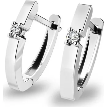 Náušnice Dámské náušnice bílé zlato 585/1000 přírodní diamant 0.080 ct G/SI brilianty 10892-B-DIA