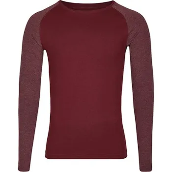 Pánské tričko Miners mate Unisex triko s dlouhým rukávem MY210 Burgundy-Heather Burgundy M