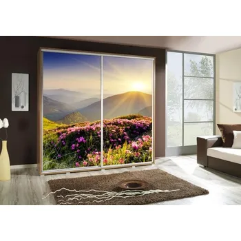 Šatní skříň Skříň PENELOPA 205 východ, dekor korpusu kaštan wenge