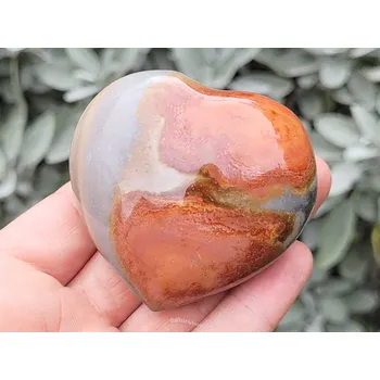 Přírodní kámen Hladké srdce jaspis pestrý 154g