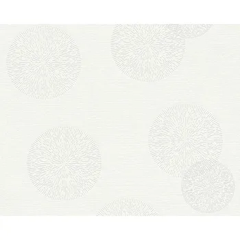 Tapeta Vliesová tapeta 347711 bílé a světle šedé kruhy / Tapety na zeď 34771-1 Happy Spring (0,53 x 10,05 m) A.S.Création
