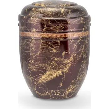 Smuteční dekorace Procházka urny H-klasik Hliníková urna na popel 180x260 mm Vínově-zlatá