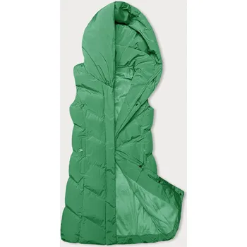 Dámská vesta Zelená dámská vesta se stojáčkem a kapucí (23-011) odstíny zelené XXL (44)