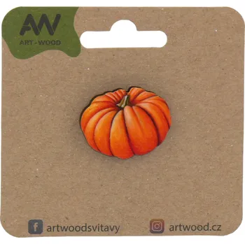 Šperk art-wood.cz Dřevěná brož - dýně