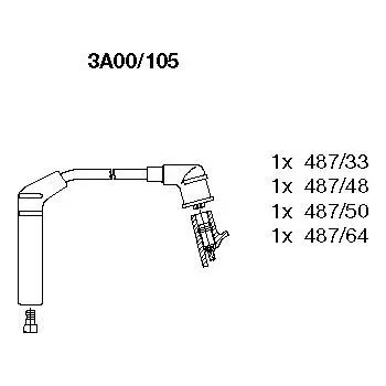 Zapalovací kabel Sada kabelů pro zapalování, , MD180171, BREMI, 3A00/105