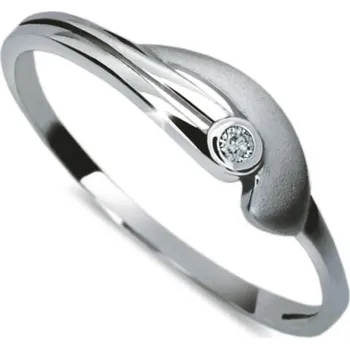 Prsten Dámský prsten bílé zlato 585 zirkon DZ1662 velikost 52