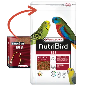 Krmivo pro ptáka VERSELE-LAGA Granule NutriBird B18 3 kg při přepeřování a zvýšených nároků v chovné sezóně pro andulky, agapornisy, neofémy a malé papoušky