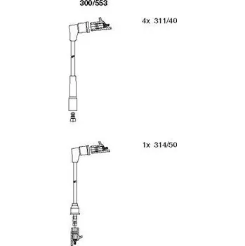 Zapalovací kabel Sada kabelů pro zapalování, , BREMI, 300/553