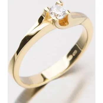 Prsten Dámský prsten žluté zlato 585/1000 zirkon DZ1854ZL velikost 62