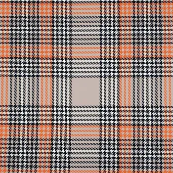 Kostýmovka N6415 béžová, oranžovo-černo-bílé káro, š.145