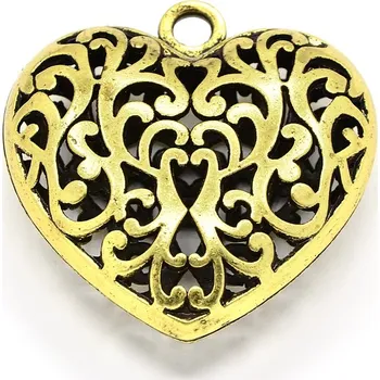 Korálek Kov 70 Srdce (51x50x17 mm)