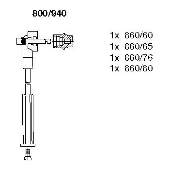 Zapalovací kabel Sada kabelů pro zapalování, , BREMI, 800/940