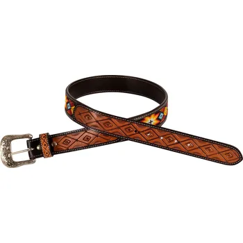 Opasek Pool's Pásek kožený Beaded Pool's, natural/turquoise/orange Délka: 107 cm