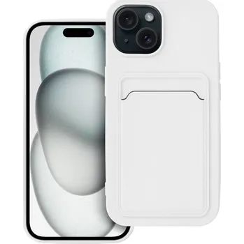 Pouzdro na mobilní telefon Silicone CARD case pouzdro / kryt s přihrádkou Apple iPhone 15 Plus (6,7"), bílé