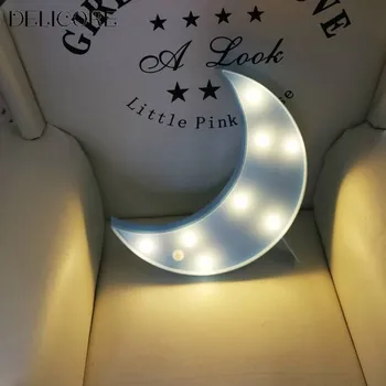 Lampička 3D LED lampa | noční světlo pro děti - měsíční modrá