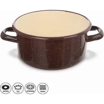Hrnec Hrnec 1,5 lt 18cm smalt Hnědý kropenatý kastrůlek