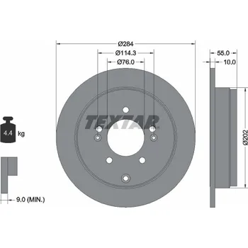 Brzdový kotouč Brzdový kotouč TEXTAR 92271003