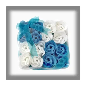 Mýdlo Rentex Dárkové Mýdlové květy 16 ks modrá-bílá