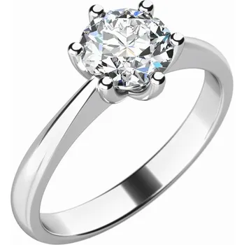 Prsten Dámský prsten bílé zlato 585/1000 přírodní diamant 0.60 ct G/SI 10736D velikost 60