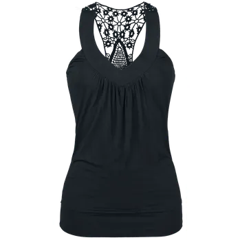 Top z RED by EMP - Krajkové racerback tílko - Ženy - černá