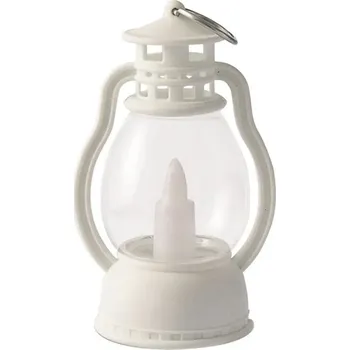 Vánoční dekorace Dekorační oválná lucerna s LED svíčkou (bílá)