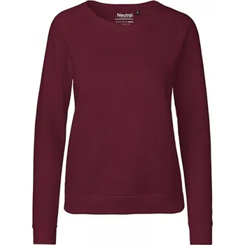 Dámská mikina Dámská organická mikina Neutral bez zipu s elastickými náplety Barva: Červená vínová, Velikost: XL NE83001