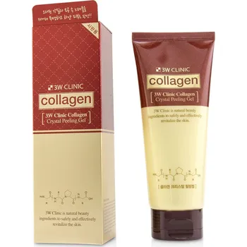 Pleťový peeling 3W CLINIC Jemný krystalický peelingový gel s hydrolyzovaným kolagenem 180 ml