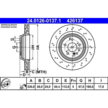 Brzdový kotouč Brzdový kotouč ATE 24.0126-0137.1