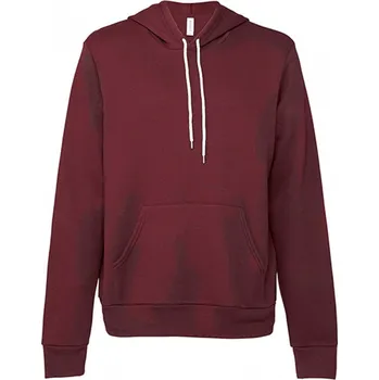 Pánská mikina Unisex měkká klokanka Bella Canvas z lehké polybavlny s fleecem na rubu Barva: fialová maroon, Velikost: L CV3719