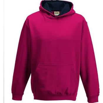 Chlapecká mikina Dětská kontrastní týmová klokánka - Just Hoods Barva: růžová sytá - modrá námořní, Velikost: 5-6 let JH003K
