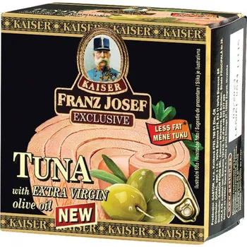 konzervovaná ryba Franz Josef Kaiser Tuňák celý s extra panenským olivovým olejem 60g 60g