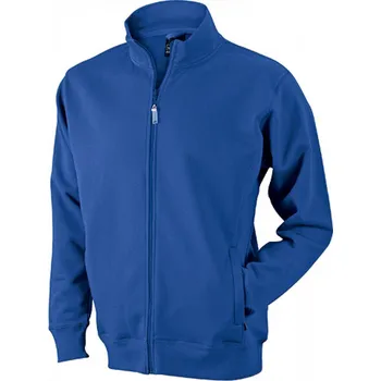 Pánská mikina James & Nicholson Kvalitní 3 vrstvá mikina se stojáčkem 300 g/m Barva: modrá královská, Velikost: XXL JN046