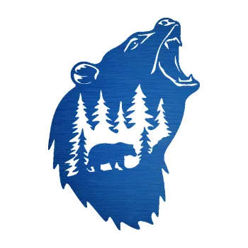Samolepící dekorace SAMOLEPKA Medvěd 013 pravá s krajinou (65 - škrábaný kov modrý) NA AUTO, NÁLEPKA, FÓLIE, POLEP, TUNING, VLASTNÍ TEXT, TISK, AUTOSAMOLEPKY.cz, POLEPY, OBRÁZEK, LOGO, SAMOLEPKY