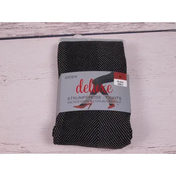 Dámské punčochy Punčocháče neprůhledné punčochové kalhoty Struwa deluxe rybí kost silnější 80 DEN černá / šedá Velikost silonek: M