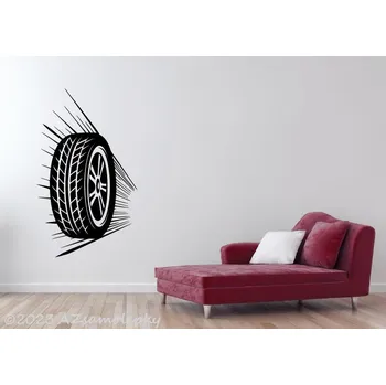 Samolepící dekorace Samolepky na zeď - Pneumatika - M (36 x 60 cm)