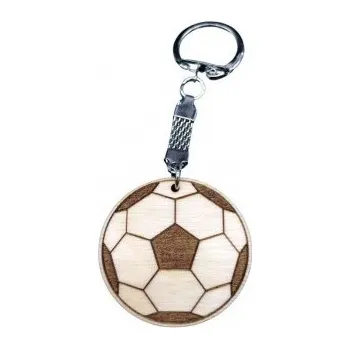Přívěsek Dřevěná klíčenka Fotbalový míč - Kouzlo myšlenky 0000277