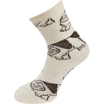 Dámské ponožky Dámské ponožky s potiskem koček NZP856 - krémové barvy 9001717-1 Velikost ponožek: 38-41