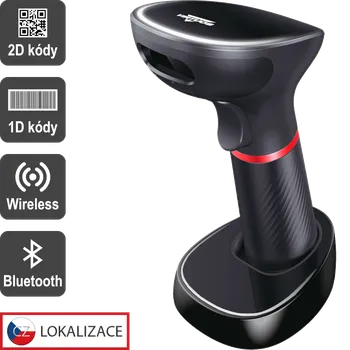 Čtečka čárových kódů VIRTUOS CCD 2D čtečka Virtuos HW-855A, bezdrátová, základna, USB, černá