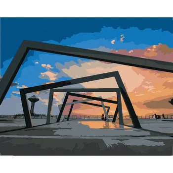 Diamondi Diamantové malování - VÝCHOD SLUNCE V SAÚDSKÉ ARÁBII Rozměr: 40x50 cm, Rámování: bez rámu a bez vypnutí plátna