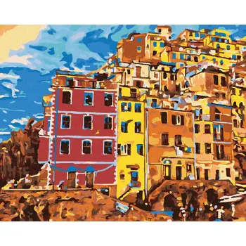 Diamondi Diamantové malování - LETNÍ REZORTY V ITÁLII Rozměr: 40x50 cm, Rámování: vypnuté plátno na rám