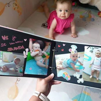 Fotoalbum Kreativní kniha pro miminko „Vítej na světě“ – album na fotografie, záznamy a první vzpomínky