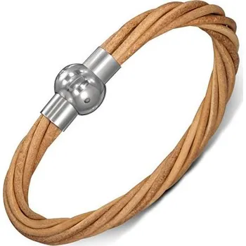 Náramek Dámský náramek ocel kožený GBGO151