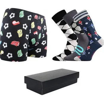 Lonka® Pánské ponožky LONKA Woodoo 3 páry + boxerky LONKA Kevin fotbal ponožky 39-42 + boxerky L