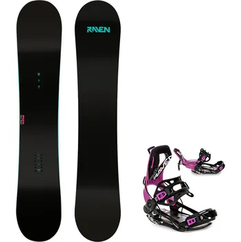 Snowboarding Snowboard komplet Raven Pure mint + vázání Fastec FT360 black/fuchsia Velikost: 150 cm, Velikost vázání: M