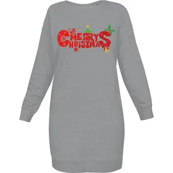 Dámská mikina Mikinové šaty Organic s potiskem Dámská mikina Merry Christmas dámské