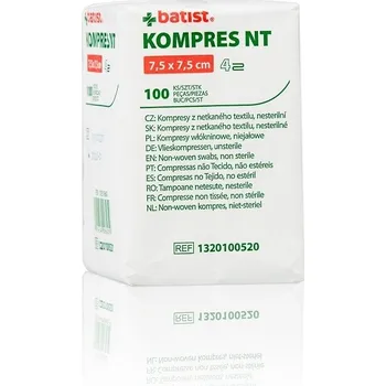 Batist Kompresy z gázy nesterilní 7,5×7,5 cm – 8vrstvé, 100 ks