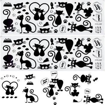 Samolepící dekorace Samolepky na zdi Černé Kočky