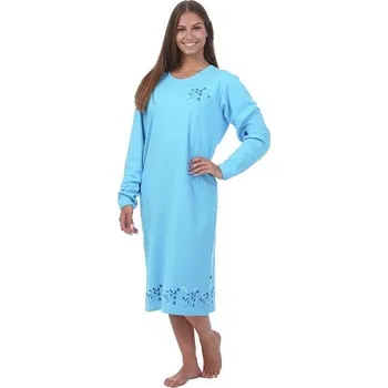 Dámské oblečení Noční košile teplá dámská Interlock Calvi 149 modrá Barva: Modrá, Velikost: L